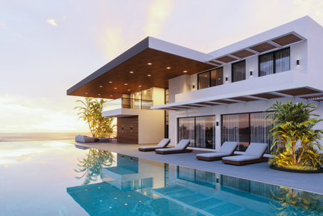 house with a pool