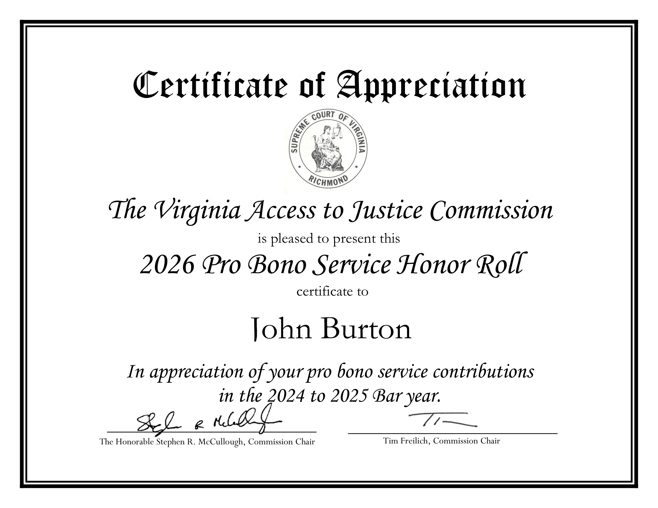 Burton service HR certificate 2026